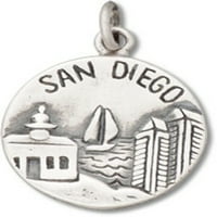 Sterling silver 30 Grad San Diego, najbolji američki grad, reverzibilna ogrlica s privjeskom