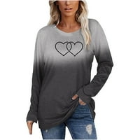 Ženske košulje dugih rukava Love Graphic Gradient Color pulover okruglog izreza Modni svakodnevne vrhovima Hot8sl4486259