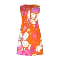 Haljine za žene, ljetna ležerna mini cvjetna haljina za plažu bez rukava, haljina s košuljom s naramenicama, elegantne