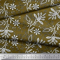 Pamučna tkanina od vela s listovima i cvjetnim tiskom širine dvorišta