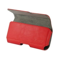 Kožna torbica-prekrivač od kože s vodoravnim poklopcem u obliku slova M. 5 M., crvena