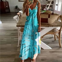Ženska haljina bez rukava v vrat labave ženke trendov mekana havajska putovanja fotografija elegantna slobodna