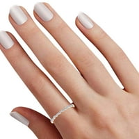 0. CTTW okrugli oblik Bijeli prirodni dijamantni prsten za slaganje u 10k čvrsto žuto zlato veličine-6