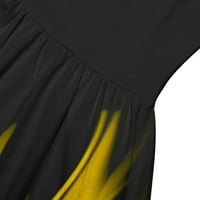 Ljetne haljine za žene bez rukava Mini slobodno vrijeme a-line tiskana halterska haljina žuta 2xl