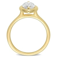 10-karatni ženski vjenčani prsten od 10-karatnog žutog zlata s moissanitom izrezanim od moissanita, izrađen od