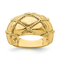 Prošiveno uže od žutog zlata 14k masivni ženski prsten veličine 9