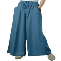 Ženske široke hlače u Boho stilu, ženske Ležerne hlače, obična ljetna odjeća za slobodno vrijeme s elastičnim