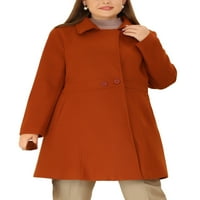 Jedinstveni prijedlozi Ženski jednoredni zimski dugi kaput s točkicama visokog struka plus veličine