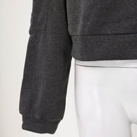Dukserice ženske casual puloveri s patentnim zatvaračem s dugim rukavima i džepnim džemperima za žene