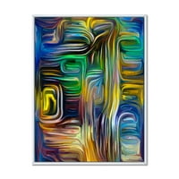 DesignArt 'Spiral Fusion Vi' Color Modern Framed Canvas Wall Art Print