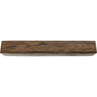 Ekena Millwork 4 W 4 h 22'l 3-strana Riverwood Endurathane Fau Wood Strop Grep, Premium star