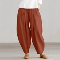 Ženske hlače, boho ženske Palazzo hlače, široke hlače za odmor u narančastoj boji, donje rublje