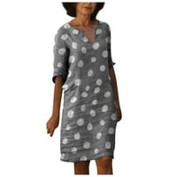 Ženska haljina velike veličine, modna Retro haljina s izrezom i kratkim rukavima u obliku slova u, Udobna Casual