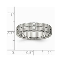 Prsten od nehrđajućeg čelika s brušenim i poliranim žljebljenim rubom;
