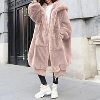 Iopqo Crop vrhovi za žene zimske visokokvalitetne žene moda plus kaput dugi jakni kaput dame topli kaputa s kapuljačama