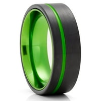 Zeleni zaručnički prsten od volframa, crni prsten od volframa, zaručnički prsten, zaručnički prsten, Zeleni prsten