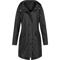 Puloveri Ženska jednobojna vodootporna jakna kaput s dugom kapuljačom kišni vanjski kaput ženski kaput otporan