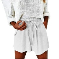Zermoge hlače za žene plus modni modni ljetni povremeni casual struga za vezanje džepnih kratkih kratkih hlača