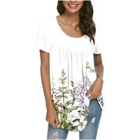 Gaecuw tunike vrhovi za gamaše ljetni stilovi vrhovi bluze kratke rukave majice redovne fit pulover majice cvjetni