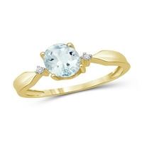 Jewelersclub akvamarinski prsten nakit za rođeni kamen - 1. karat aquamarine 14K Zlatni nakit od srebrnog prstena