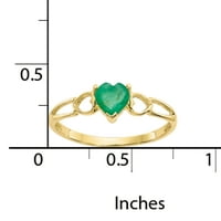 Primalno zlato karatno žuto zlato smaragdni prsten za rođenje