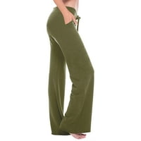 Ženske teretne hlače Ležerne jednobojne velike veličine rastezljive duge hlače s elastičnim elastičnim strukom
