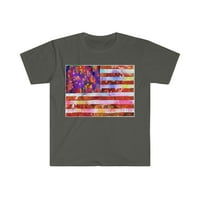 Majica s grafitima u stilu američke zastave u mn