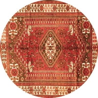 Tradicionalni perzijski tepisi za unutarnje prostore okruglog presjeka narančaste boje, promjera 4 inča