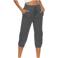 Ženske hlače na rasprodaji modne ženske casual jednobojne rastezljive široke hlače ravne široke hlače s džepom