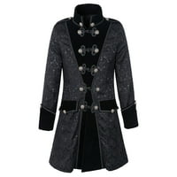 Trench kaputi za žene modni gotički gumbi t -up ovratnički art retro kaput gumba jakna kaput crni xs