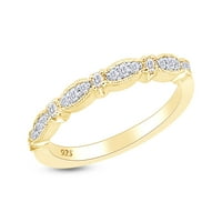 Zaručnički prsten s prirodnim dijamantom okruglog reza u vintage stilu od 14k žutog zlata preko srebra, veličina