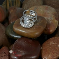 2. Princess Cut pravi autentični prirodni dijamant 18K bijeli zlatni 18K vjenčani vjenčani prsten dizajnerski