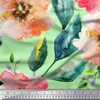 Satenska svilena tkanina U Stilu akvarela cvijeće i lišće širine dvorišta