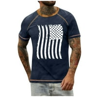 Muška Raglan majica, Vintage majice kratkih rukava s okruglim vratom, majice s printom Dana neovisnosti za muškarce
