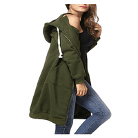 Ženska odjeća na rasprodaji Ženska jakna s dugim rukavima za žene crni zeleni sivi casual kaput s kapuljačom s