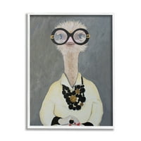 Stupell Industries Ostrich Bird Nose naočale nakit obojenih noktiju, 20, dizajn Coco de Paris