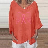Majice za rak dojke, majice za žene, ružičasta vrpca, svijest o raku dojke, majice dugih rukava, majica s okruglim