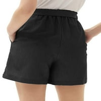 Ženske kratke hlače s visokim strukom, elastični struk s pokvarenim strukom, labave kratke hlače