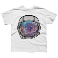 Bijela grafička majica za dječake u svemirskoj kacigi - dizajn Iz e-maila