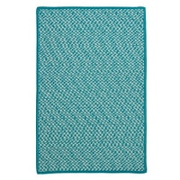 Pravokutni tepih od 6' 9' U plavo-bijeloj boji, ručno pleten