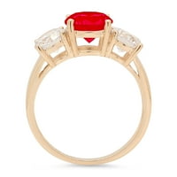 3,25 karatni ružičasti prsten od okruglog turmalina od 18 karatnog žutog zlata ugraviran za godišnjicu zaruka,
