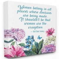 Stupell Industries Woman pripada svim mjestima cvjetni inspiracijski dizajn riječi platno zidna umjetnost od strane