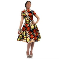 Afričke haljine za žene, haljina do koljena s pojasom 5082