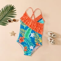 Kupaći kostim za malu djecu _ dječji ljetni kupaći kostim za plažu s cvjetnim volanima za djevojčice