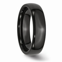 Crni keramički zaručnički prsten standardni polirani kupolasti prsten