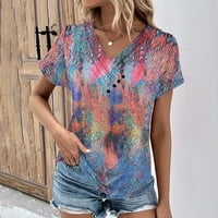 Ženske bluze Modni grafički tiskani modni majice s kratkim rukavima ljetni vrhovi s višebojnim bojama