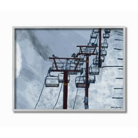Stupell Industries Ski Lift Plavo Sky Slika Framed Wall Art by Karen Dreyfus, 16 20