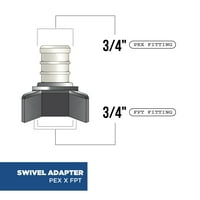 Opskrbni div 5-34PPCA Plastična PE poli legura okretna adapter PE FPT Barb cijev od 5