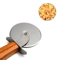 Kuhinjski rezač za pizzu od nehrđajućeg čelika s drvenom ručkom protiv klizanja