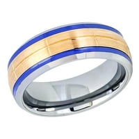 Muški ženski zaručnički prsten za zaručnički prsten za volfram, ružino zlato, ip, četkani brušeni središnji rub